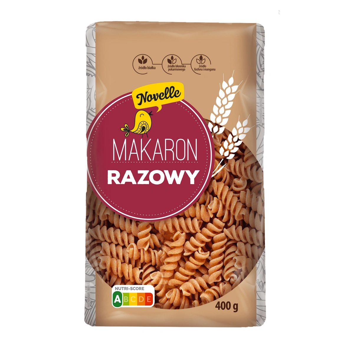 Novelle Makaron razowy świderki 400g