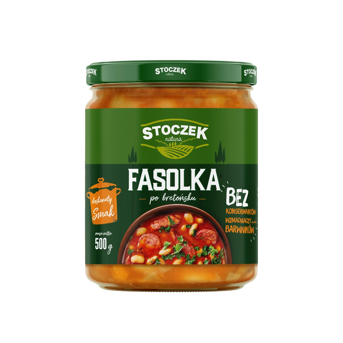 Stoczek Natura Danie gotowe: Fasolka po bretońsku z kiełbasą i boczkiem 500g