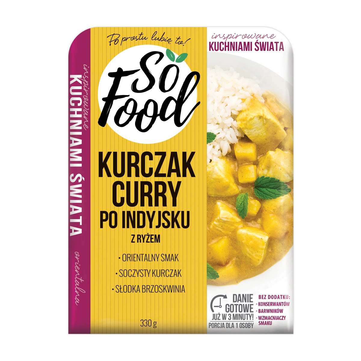 So Food Danie gotowe: Kurczak curry po indyjsku z ryżem 330g