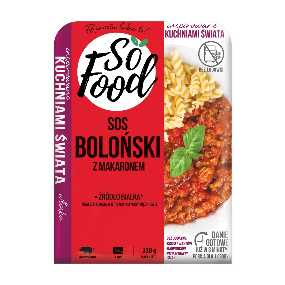 So Food Danie gotowe: Makaron w sosie bolońskim 330g