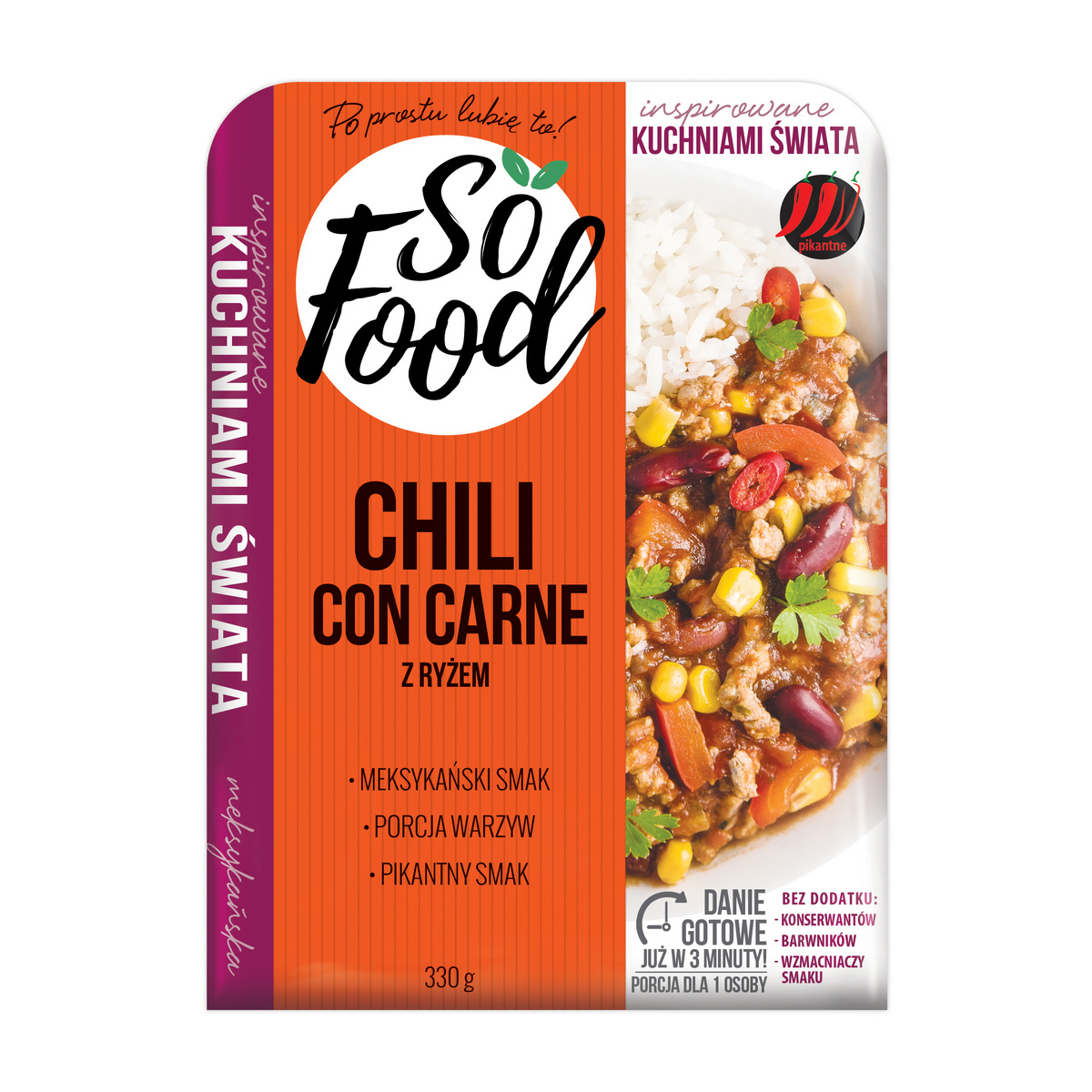 So Food Danie gotowe: Chili con carne z ryżem 330g