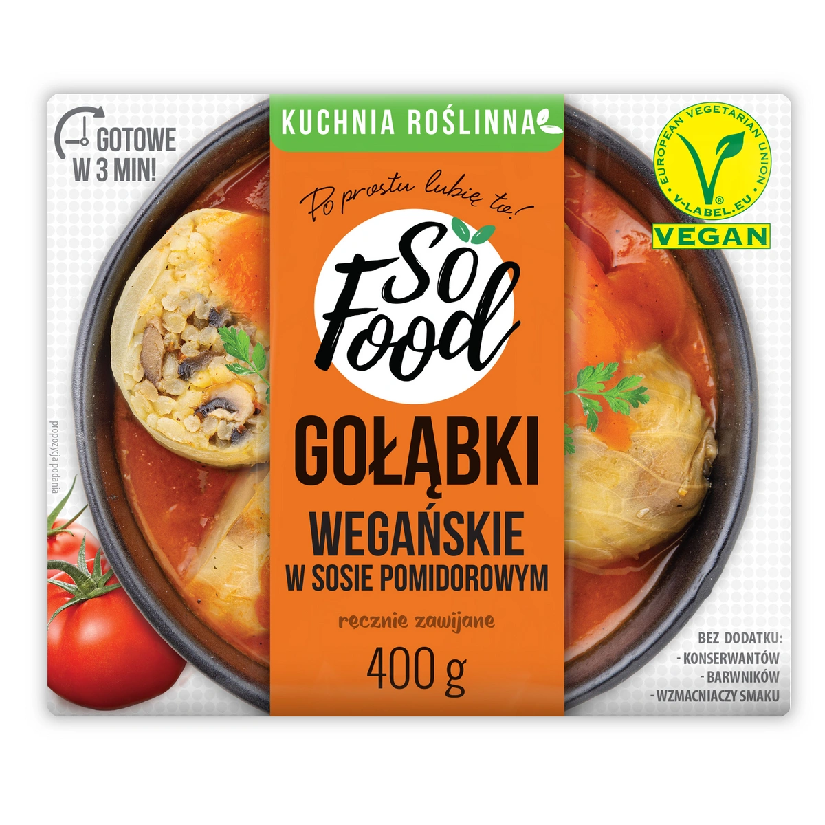 So Food Danie gotowe: Gołąbki wegańskie w sosie pomidorowym 400g