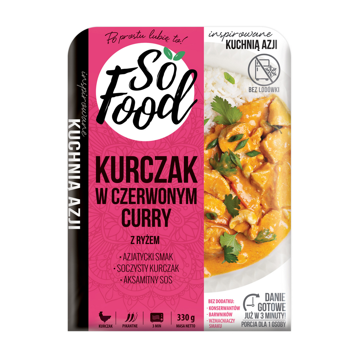 So Food Danie gotowe: Kurczak w czerwonym curry z ryżem 330g