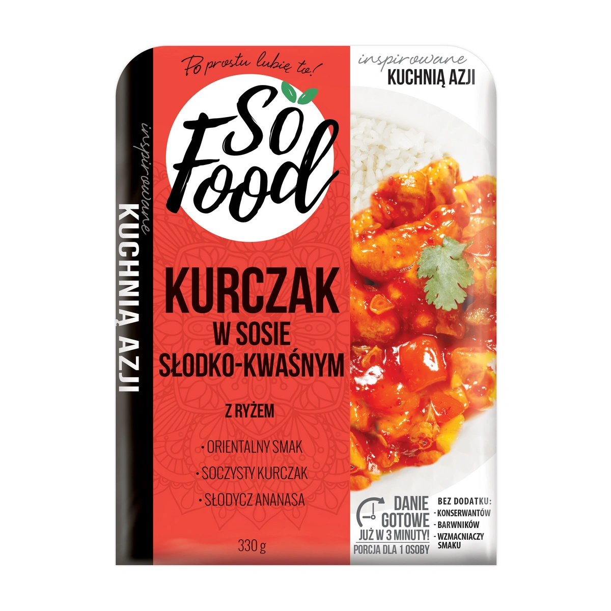 So Food Danie gotowe: Kurczak w sosie słodko-kwaśnym z ryżem 330g