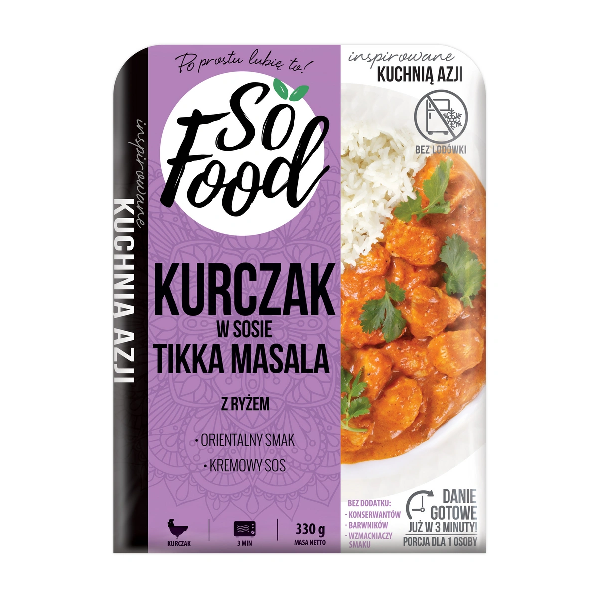 So Food Danie gotowe: Kurczak w sosie tikka masala z ryżem 330g
