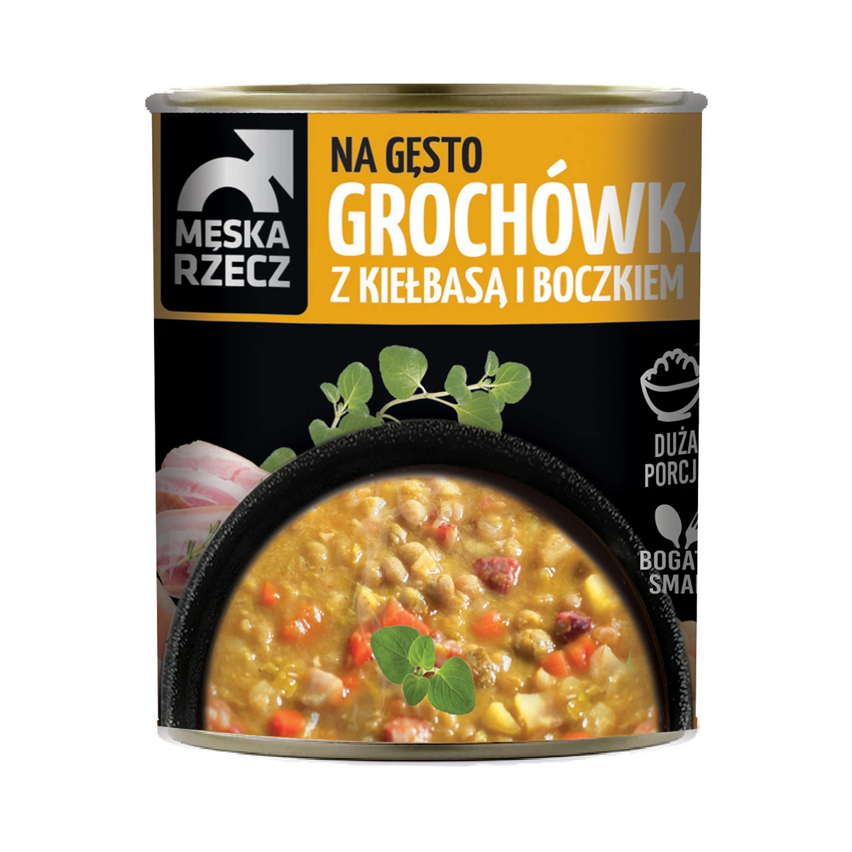 Męska Rzecz Danie gotowe: Grochówka  z kiełbasą i boczkiem 830g